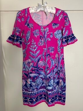 Lilly Pulitzer Pink and Blue Printed Cotton Top